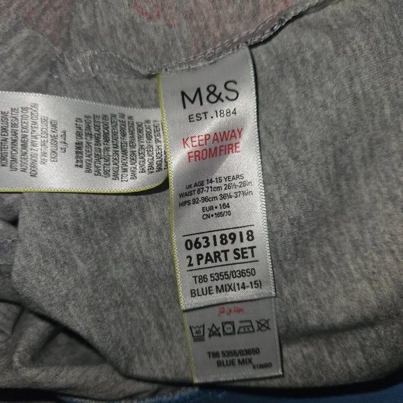 Like New Marks&Spencer kids pyjamas size 15/16 - Picture 4 of 4